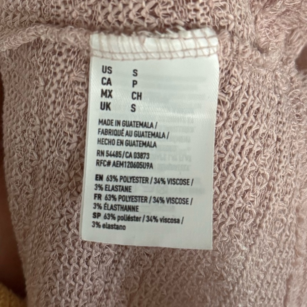 American Eagle Soft Knit Babydoll Tunic Top Blush Pink Small - Picture 7 of 7